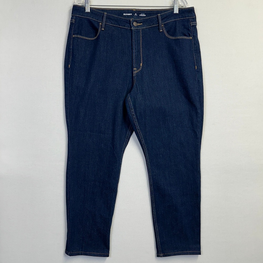 Old Navy High-Rise Straight‎ Jeans Dark Wash Women's 16 Petite